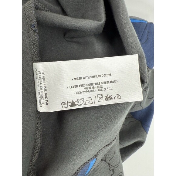 Patagonia Margot Dress Size MEDIUM Gray With Blue Floral Design Easy Wear EUC - Picture 12 of 12